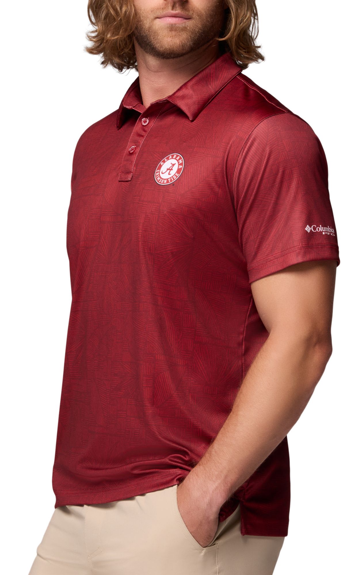 Columbia Men's Alabama Crimson Tide Red Velvet Super Terminal Tackle Polo product image