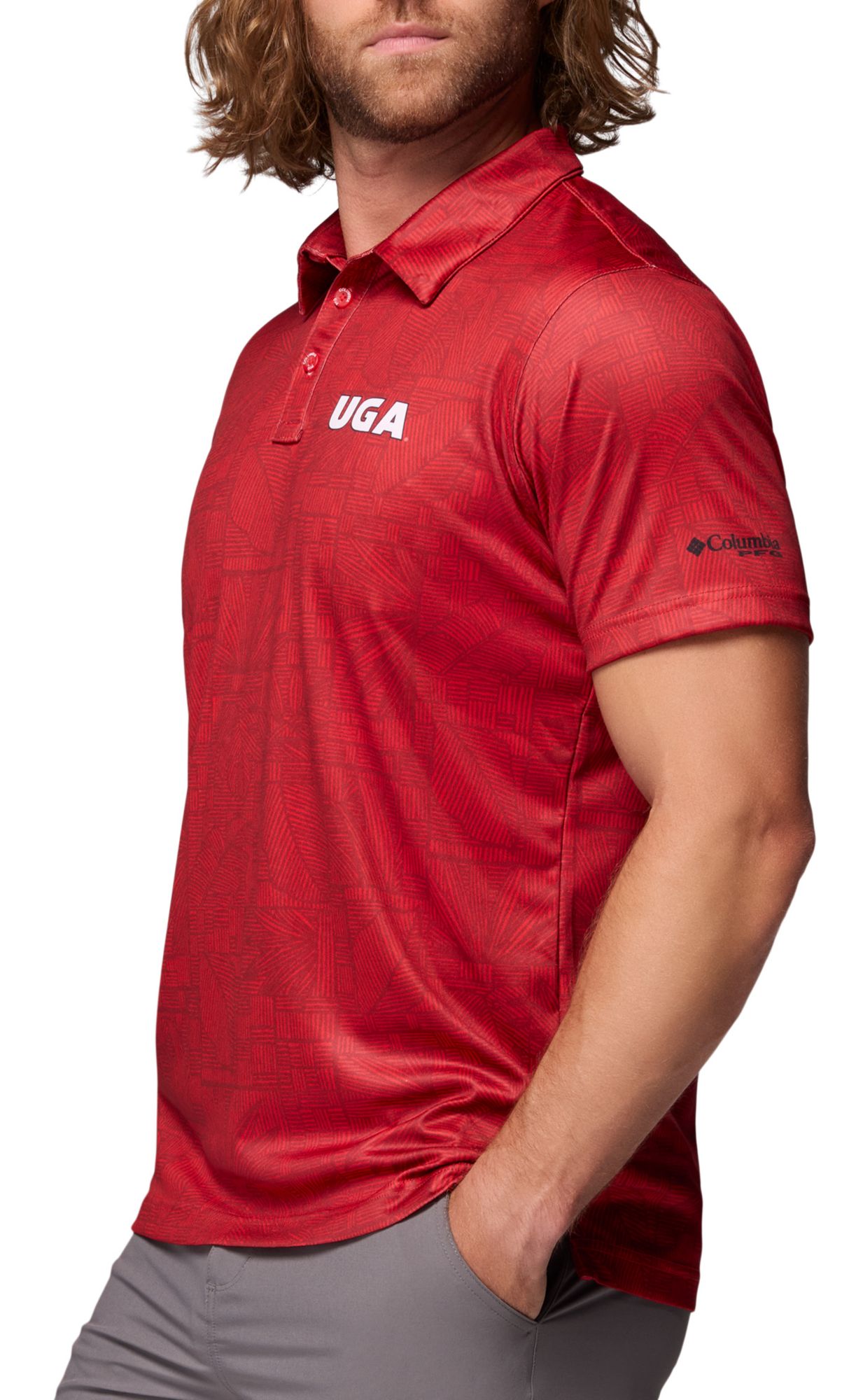 Columbia Men's Georgia Bulldogs Bright Red Super Terminal Tackle Polo product image
