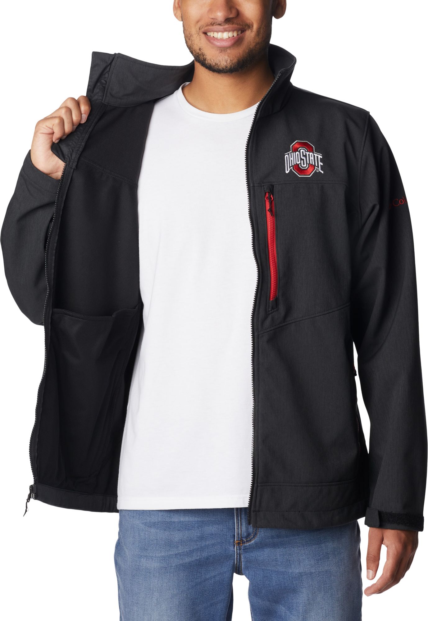 Columbia Men's Ohio State Buckeyes Black Ascender Full Zip Jacket