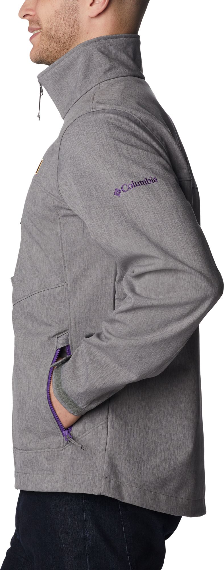 Columbia Men's Clemson Tigers Grey Ascender Full Zip Jacket