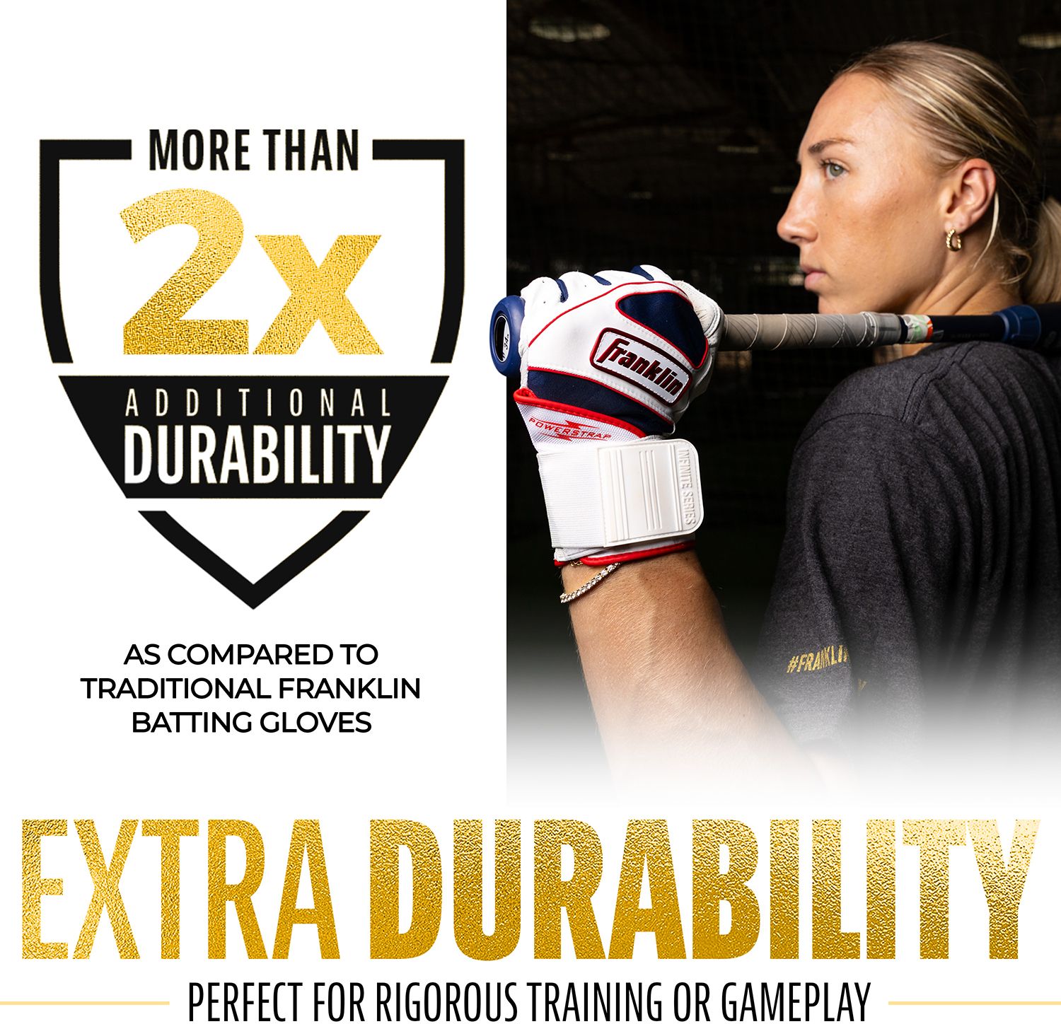 Franklin Women's Powerstrap Infinite Softball Batting Gloves product image