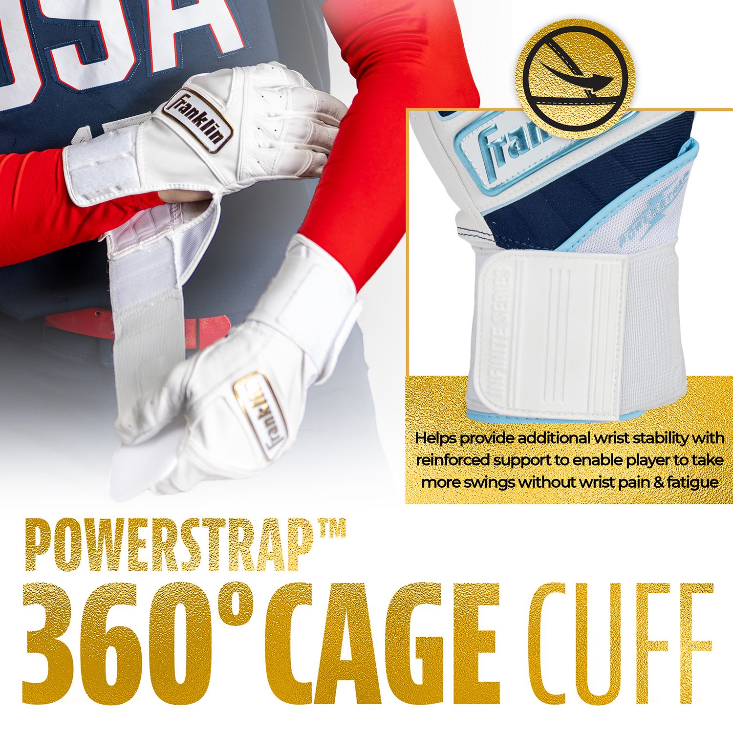 Franklin Women's Powerstrap Infinite Softball Batting Gloves product image