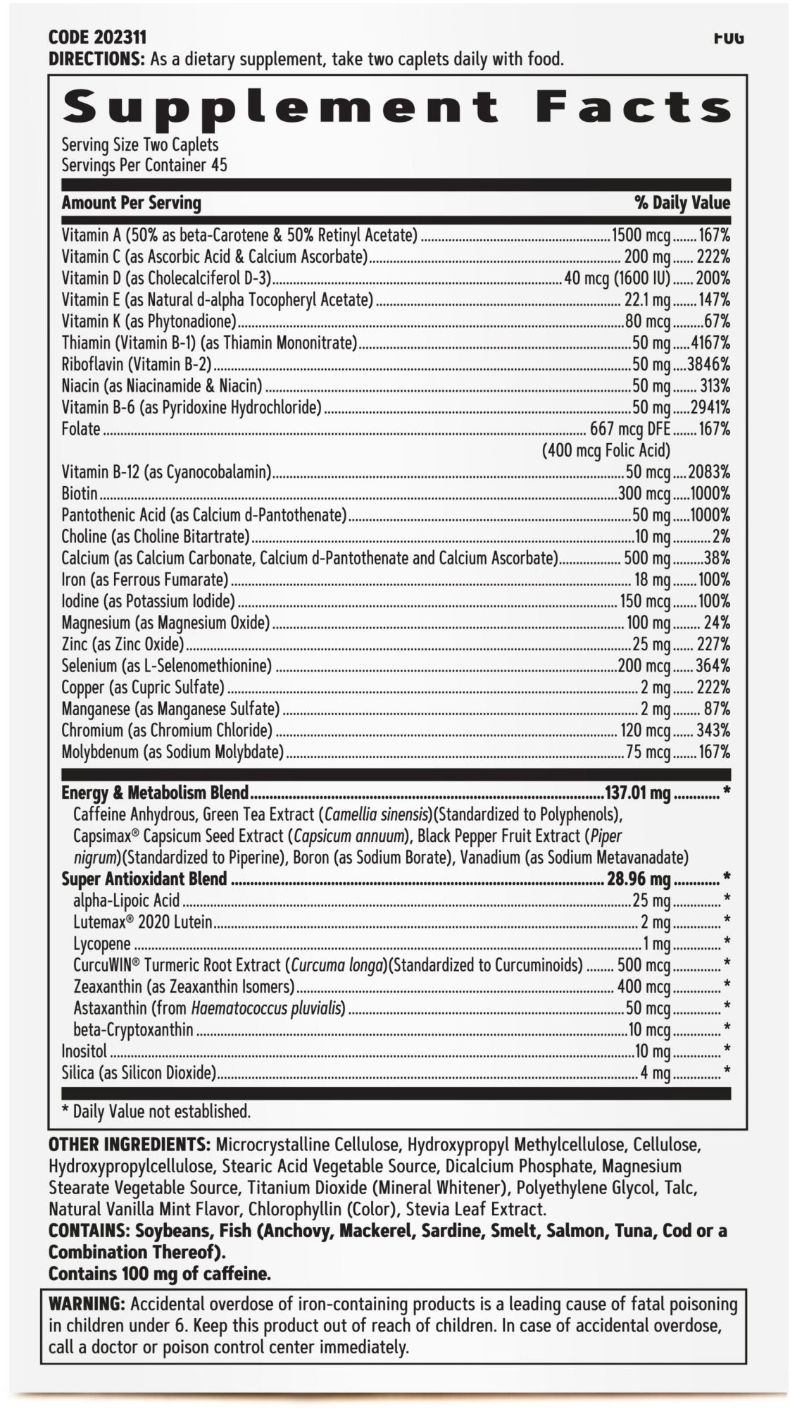 GNC Women's Energy and Metabolism Multivitamin product image