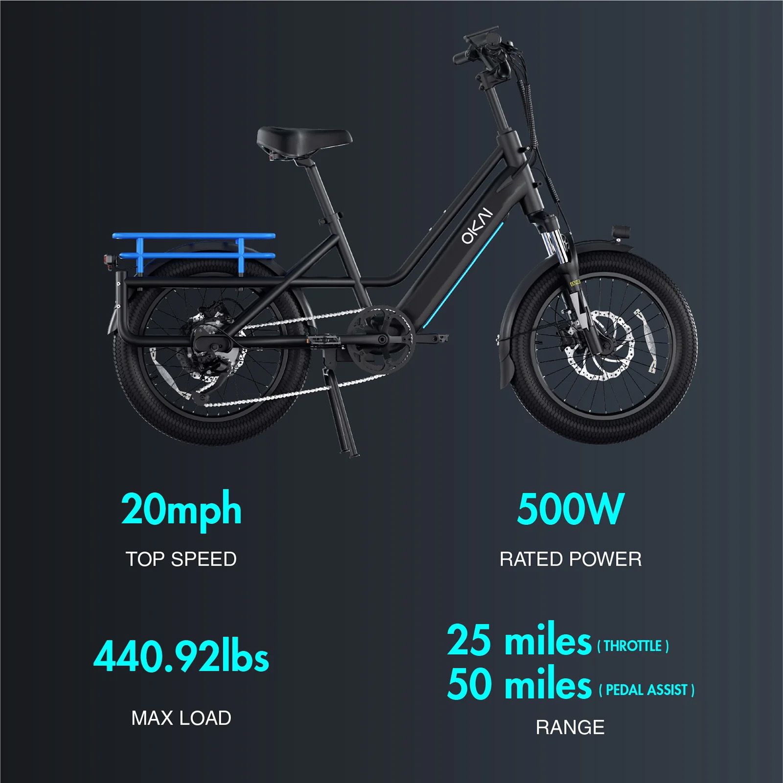 OKAI Adult 20" E-Kargo EB70 Electric Bike product image