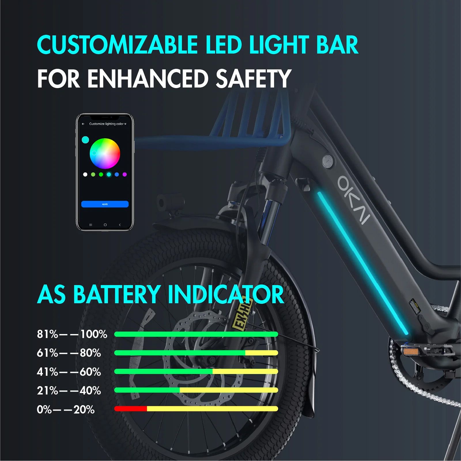 OKAI Adult 20" E-Kargo EB70 Electric Bike product image