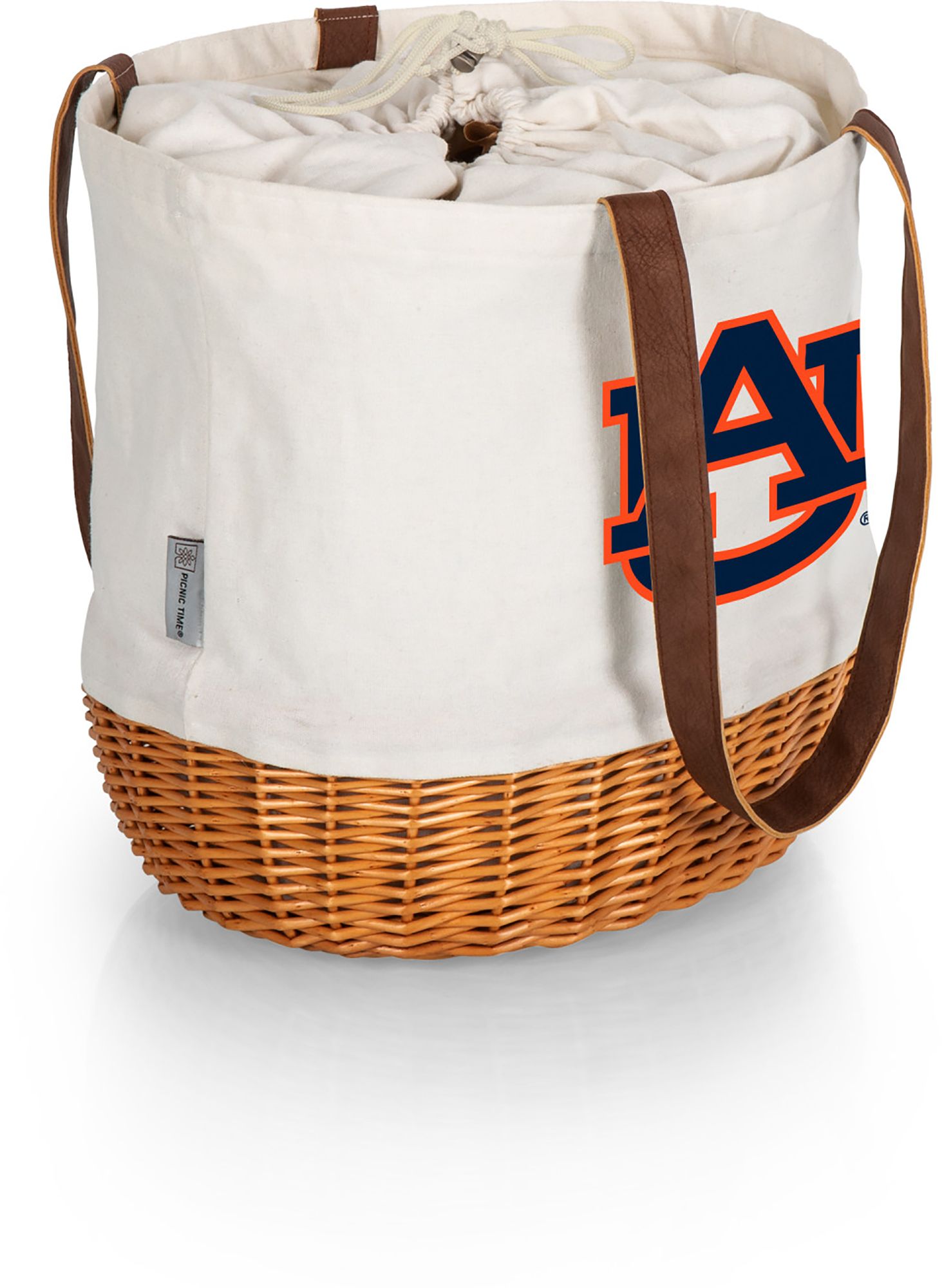 Picnic Time Auburn Tigers Canvas and Willow Basket Bag