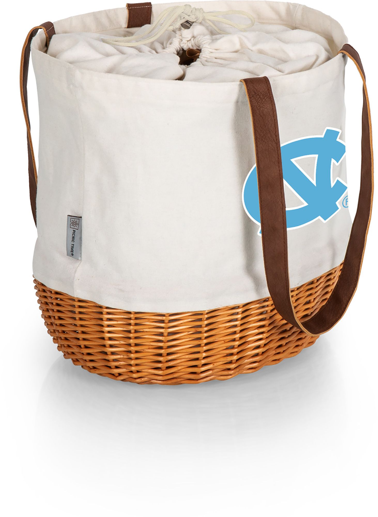 Picnic Time North Carolina Tar Heels Canvas and Willow Basket Bag