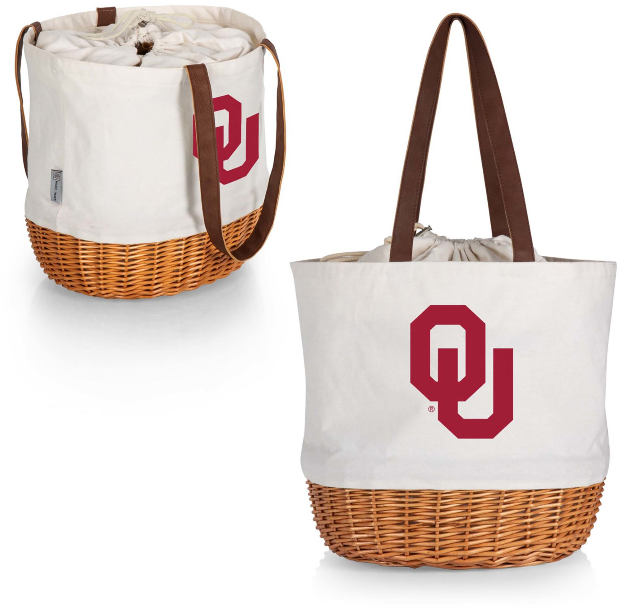 Picnic Time Oklahoma Sooners Canvas and Willow Basket Bag product image