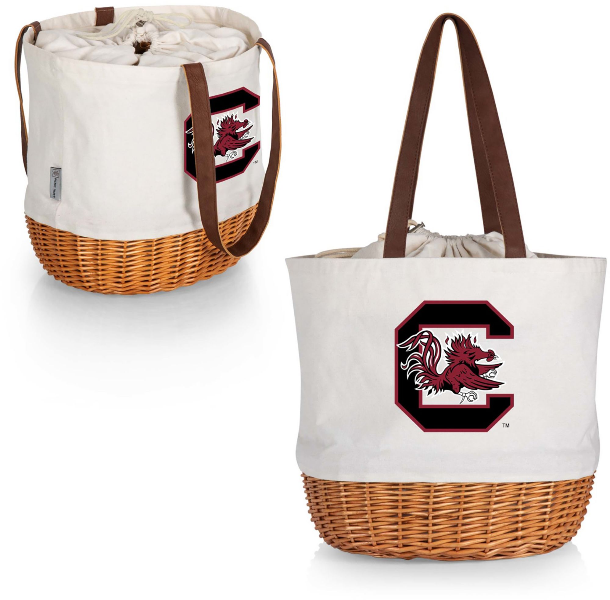 Picnic Time South Carolina Gamecocks Canvas and Willow Basket Bag