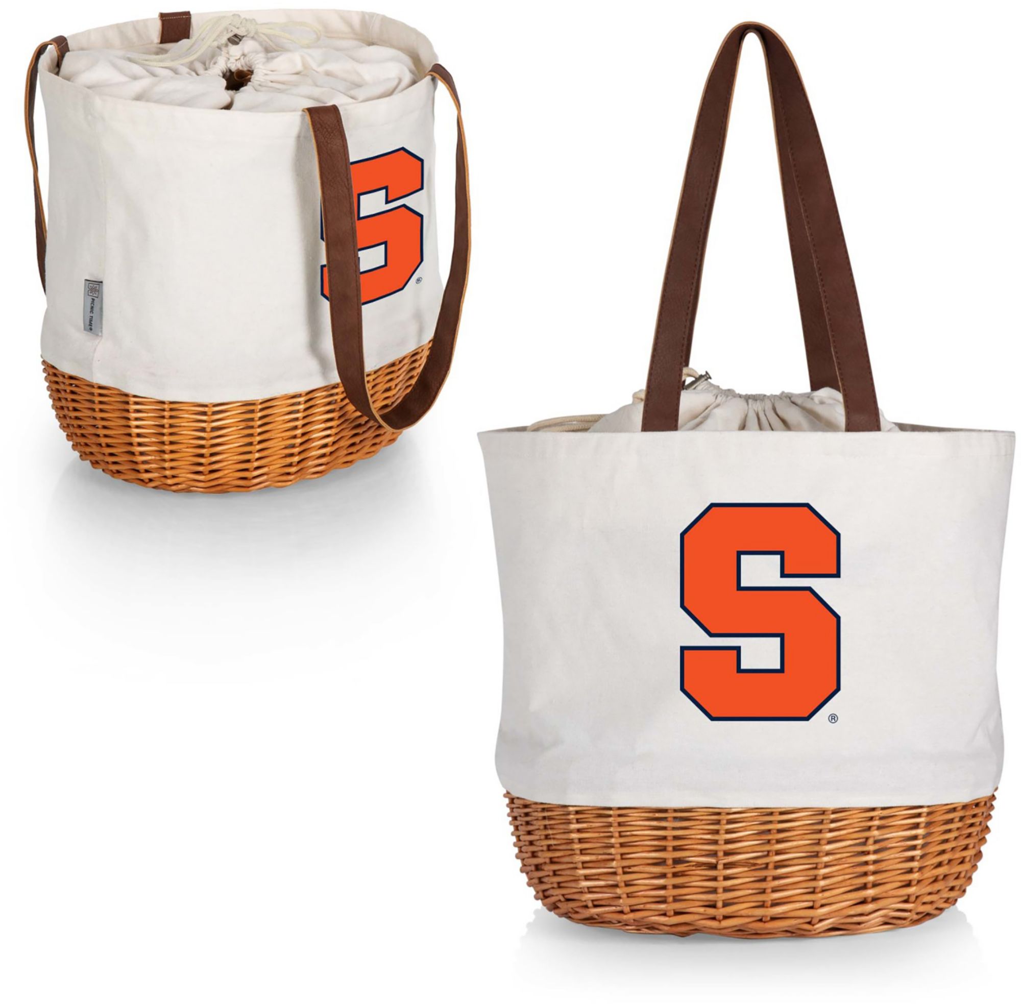 Picnic Time Syracuse Orange Canvas and Willow Basket Bag