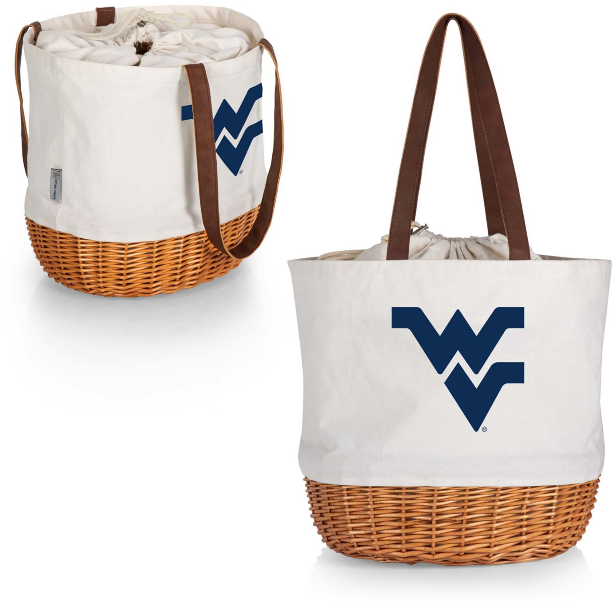 Picnic Time West Virginia Mountaineers Canvas and Willow Basket Bag product image