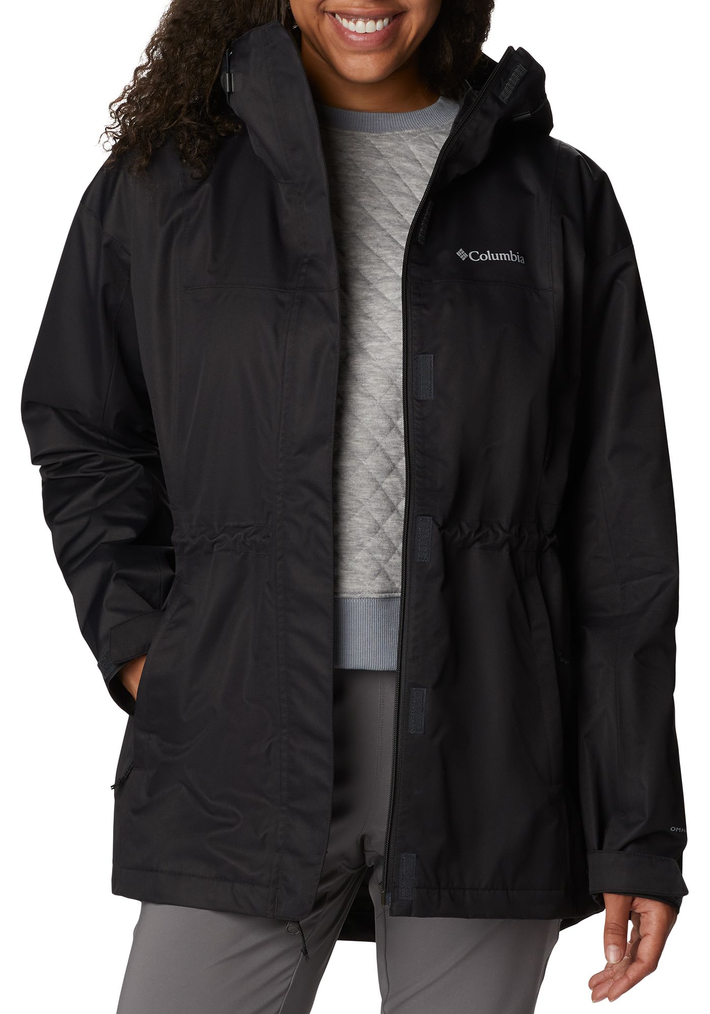 Columbia womens shine struck ii waterproof rain mid hooded jacket on sale