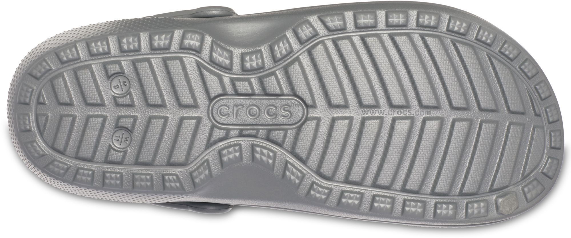 white crocs with gray fuzz