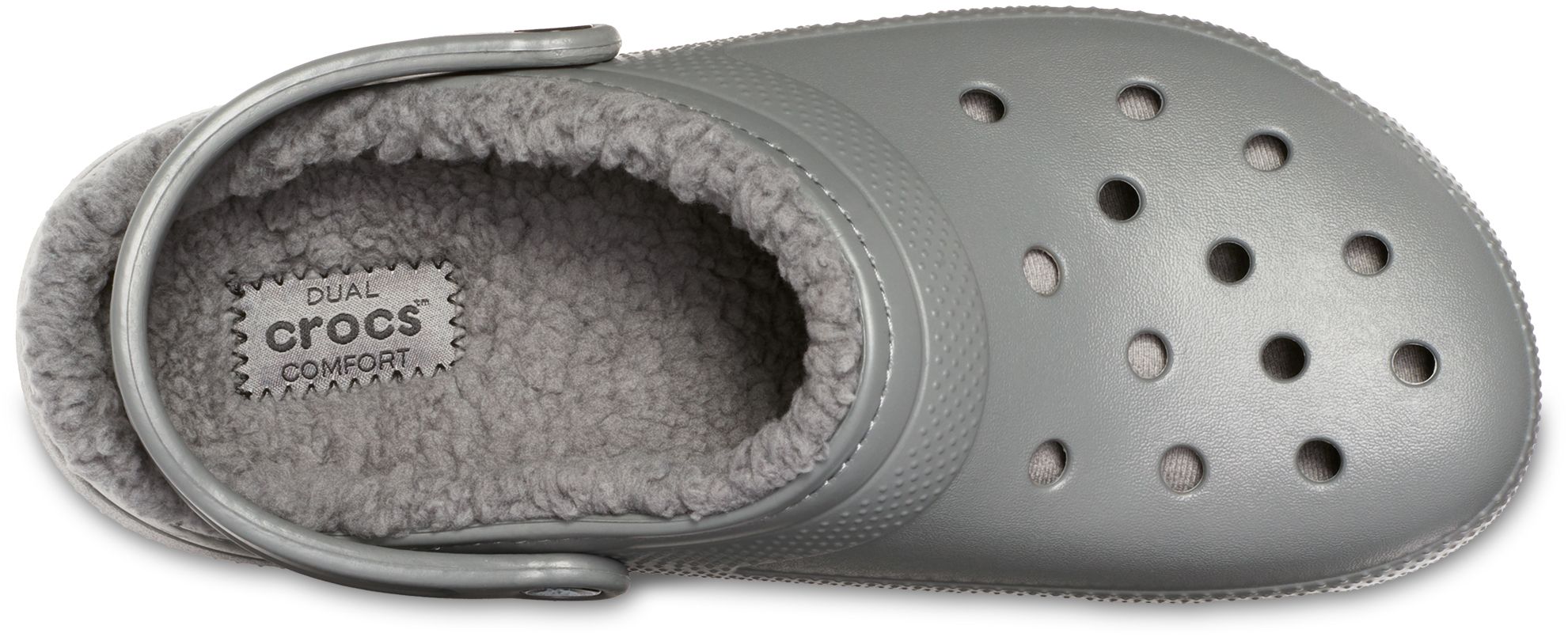 fuzz lined white crocs