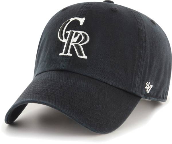 ‘47 Men's Colorado Rockies Black Clean Up Adjustable Hat