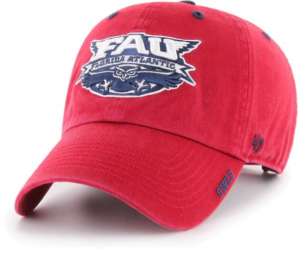 ‘47 Men's Florida Atlantic Owls Red Ice Clean Up Adjustable Hat