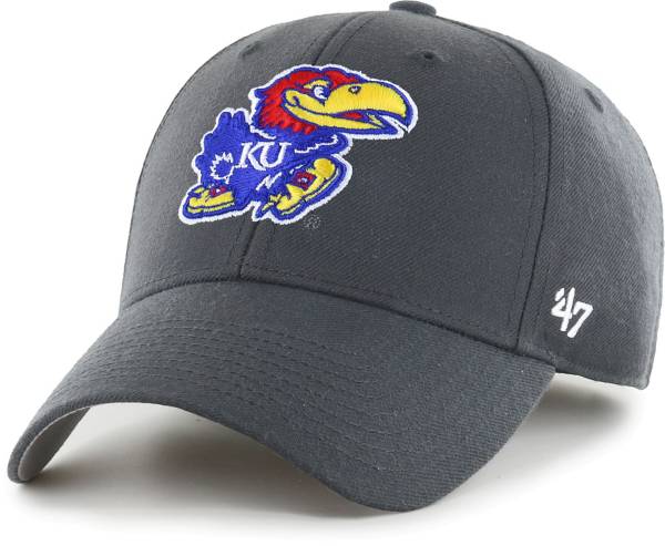 ‘47 Men's Kansas Jayhawks Grey MVP Adjustable Hat