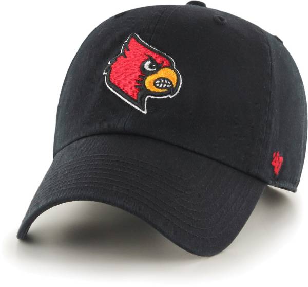 ‘47 Men's Louisville Cardinals Clean Up Adjustable Black Hat