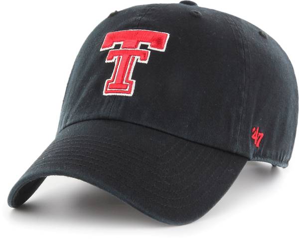 ‘47 Men's Texas Tech Red Raiders Clean Up Adjustable Black Hat