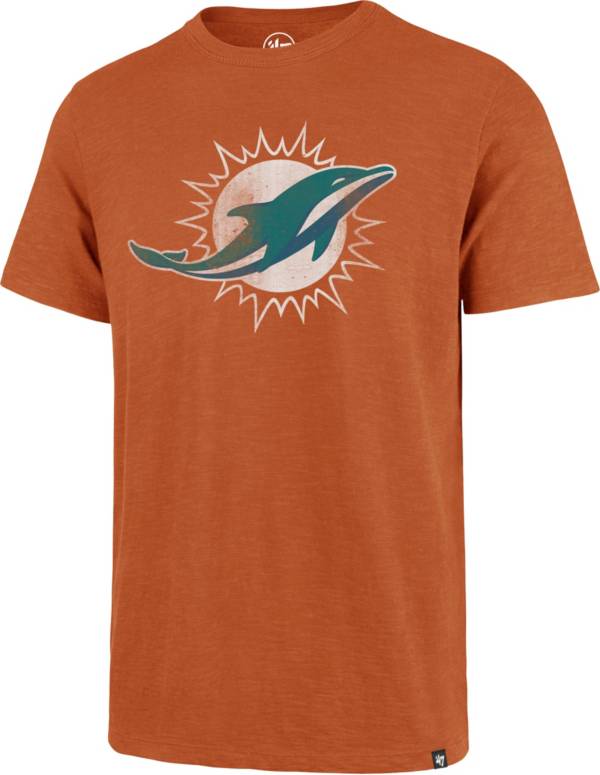 '47 Men's Miami Dolphins Scrum Logo Orange T-Shirt