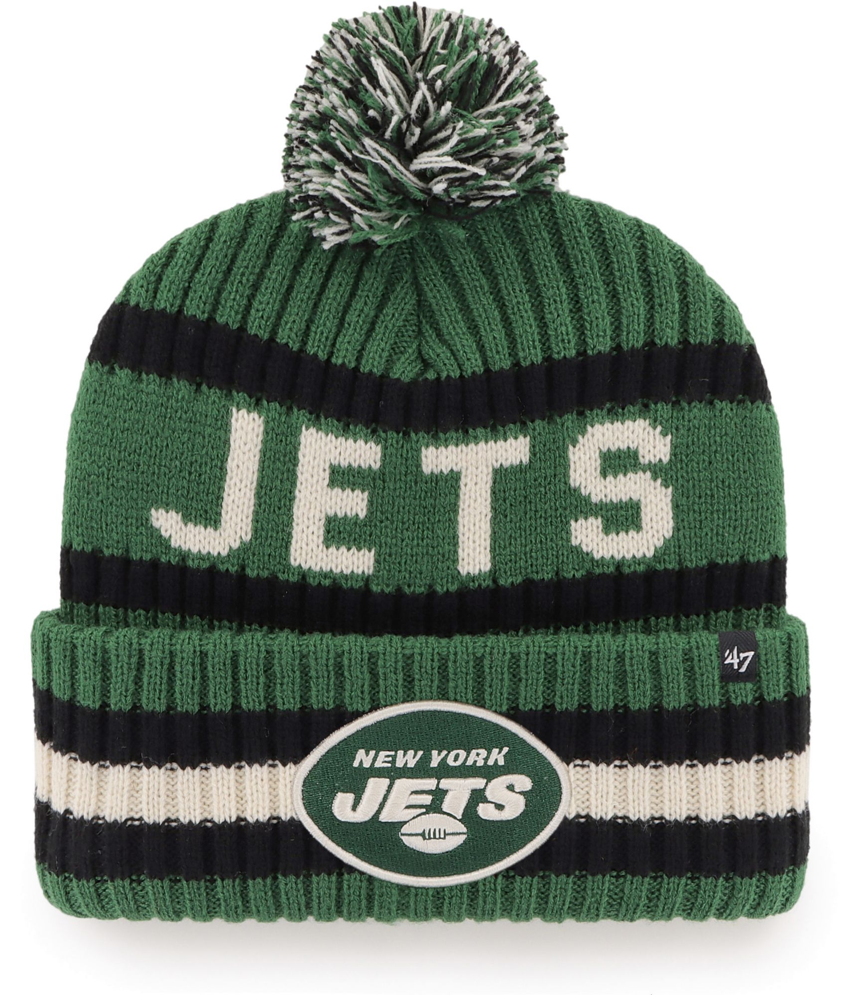 New York Jets Women's Gray F3406677 New Era Duel Pom Cuffed Knit Hat