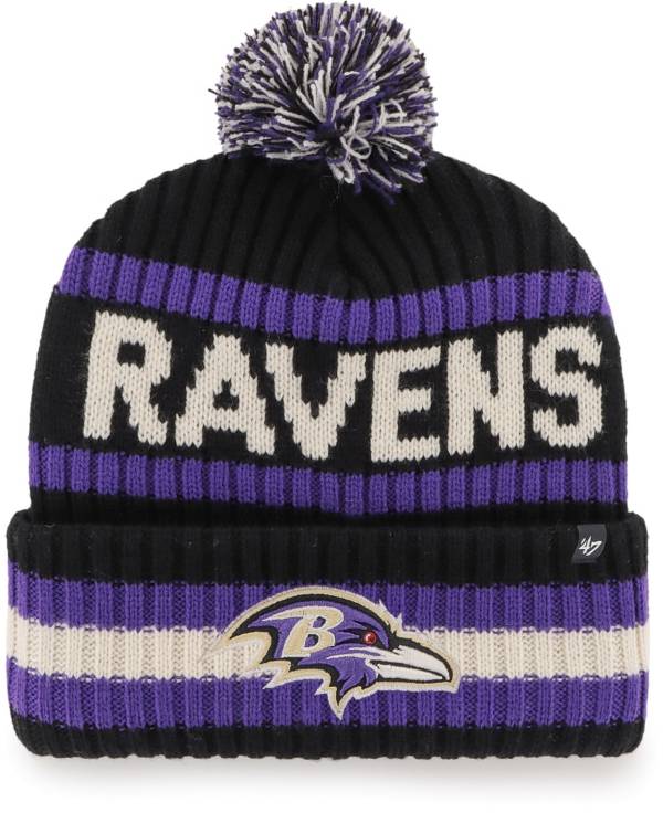 Toddler New Era White Baltimore Ravens Furry Knit Beanie