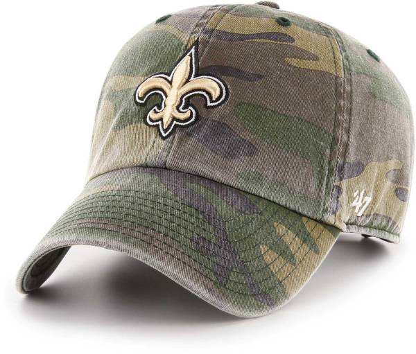 Men's '47 White New Orleans Saints Logo Clean Up Adjustable Hat