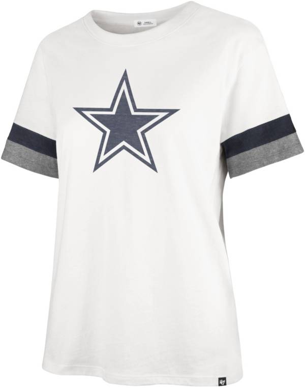 Dallas Cowboys Merchandising Women's Premiere Silver Stripe White T-Shirt