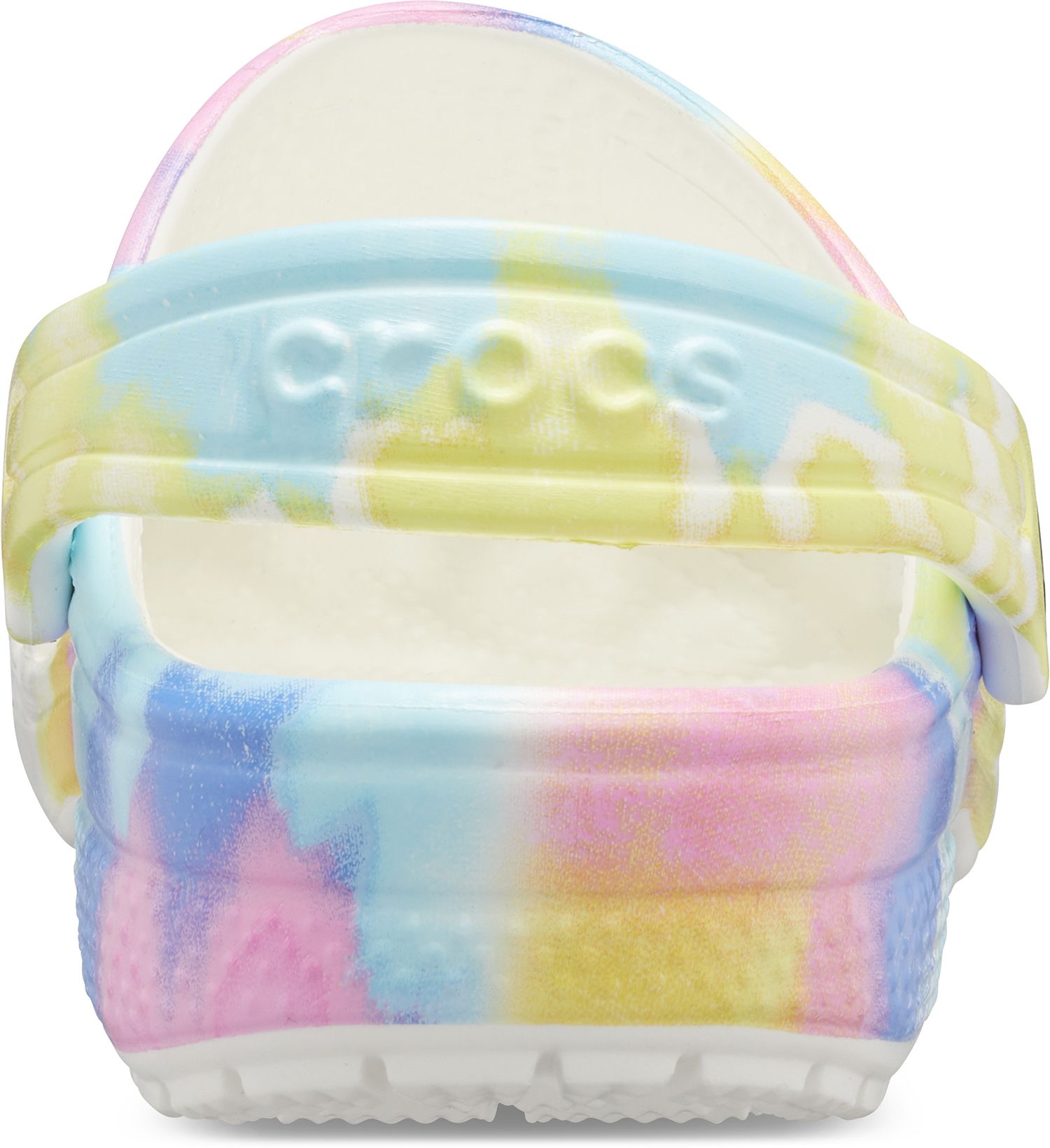 pastel rainbow crocs