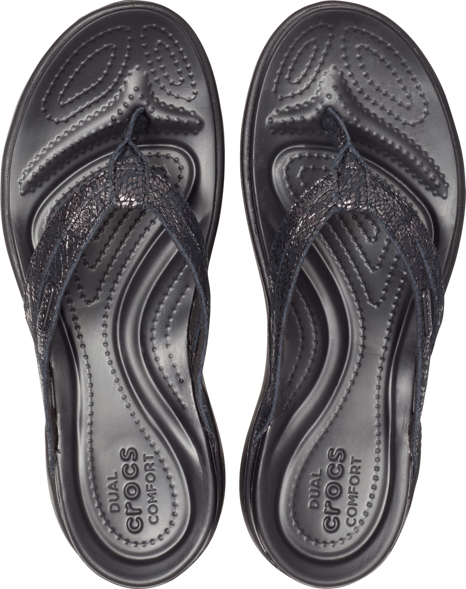 crocs strappy flip flops