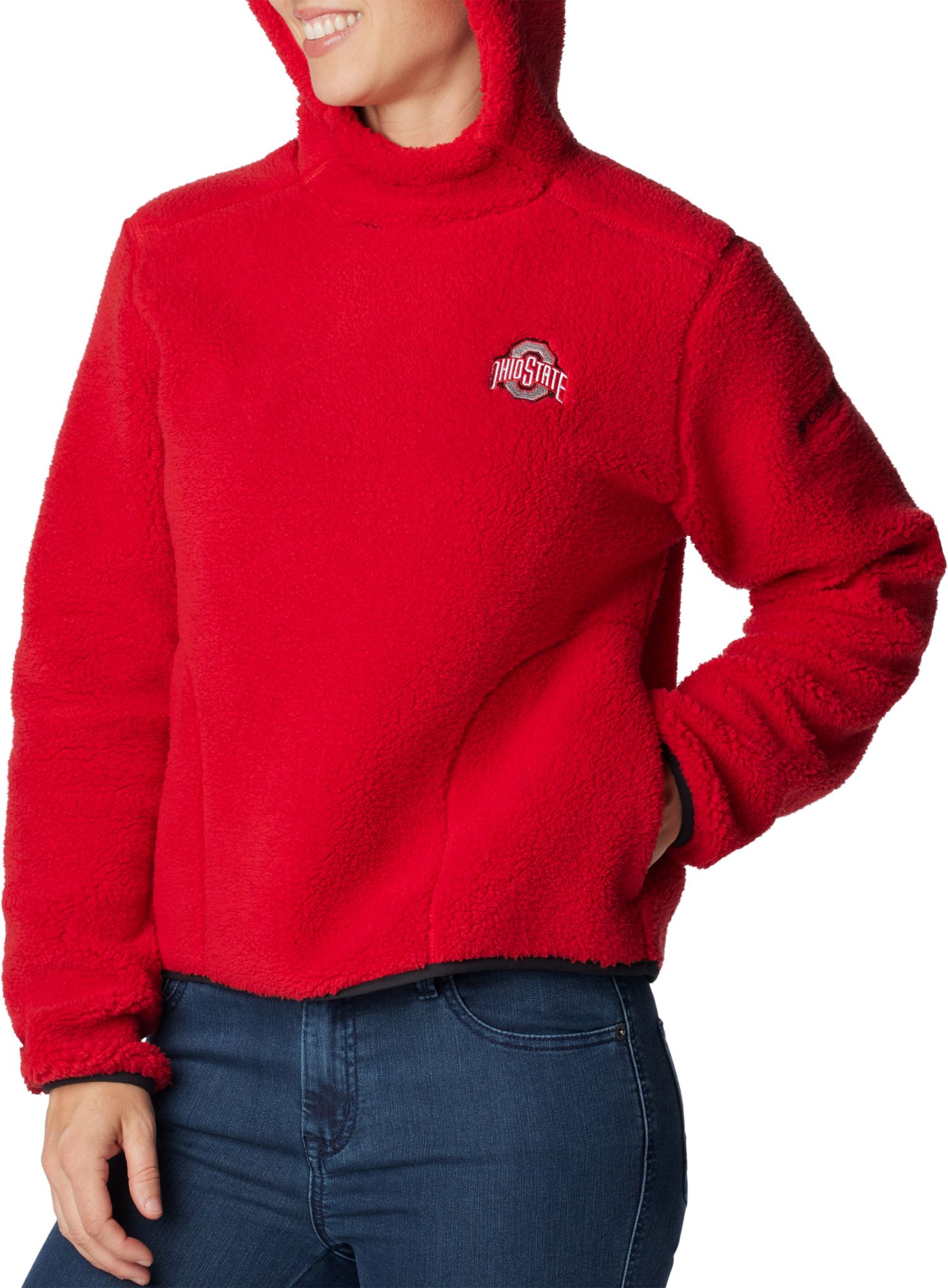 Columbia Women's Ohio State Buckeyes Scarlet West Bend Fleece Pullover Hoodie