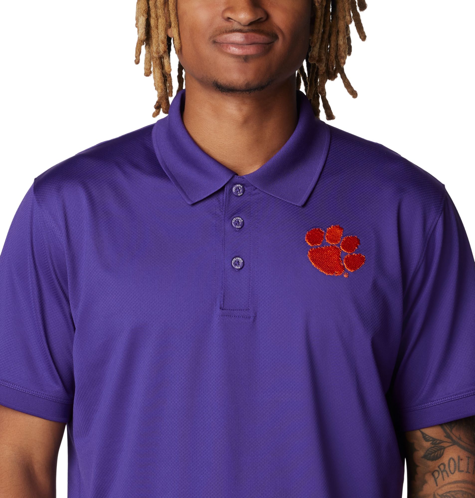 Columbia Men's Clemson Tigers Regalia Tamiami Performance Polo