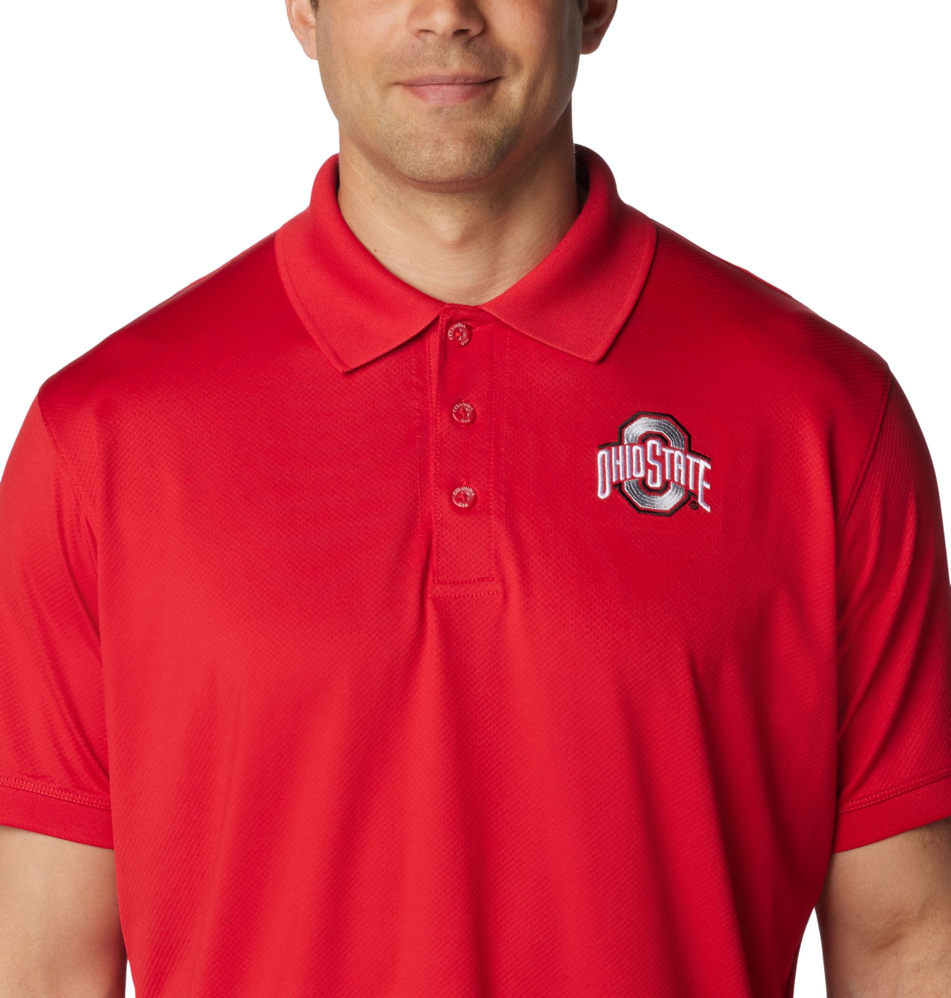 Columbia Men's Ohio State Buckeyes Scarlet Tamiami Performance Polo