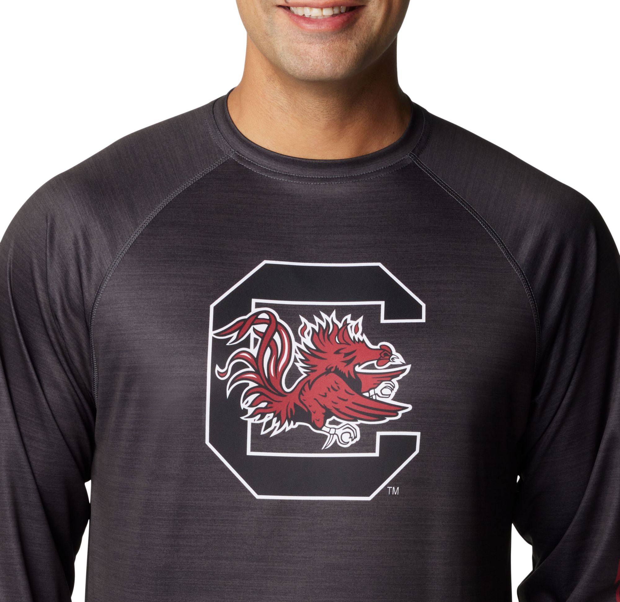 Columbia Men's South Carolina Gamecocks Grey Heathered Terminal Tackle Long Sleeve T-Shirt product image