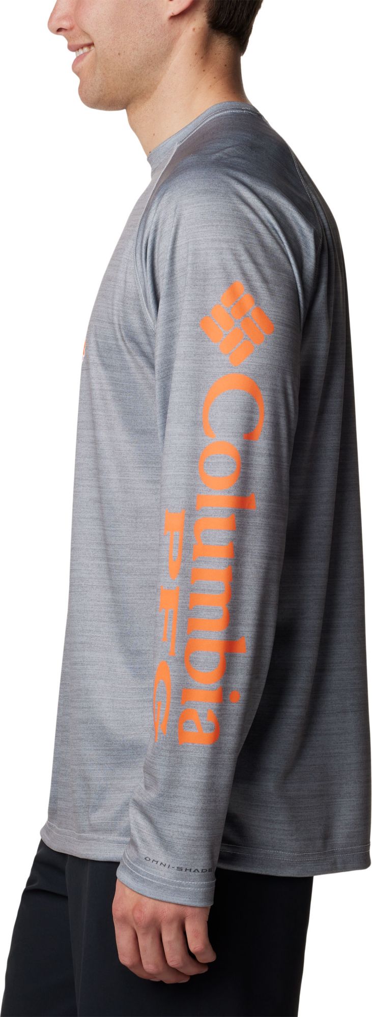 Columbia Men's Clemson Tigers Grey Heather Terminal Tackle Long Sleeve Shirt product image