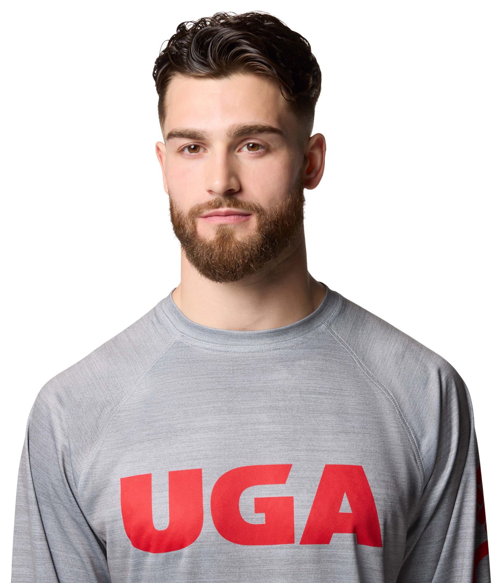 Columbia Men's Georgia Bulldogs Grey Terminal Tackle Heather Long Sleeve T-Shirt product image