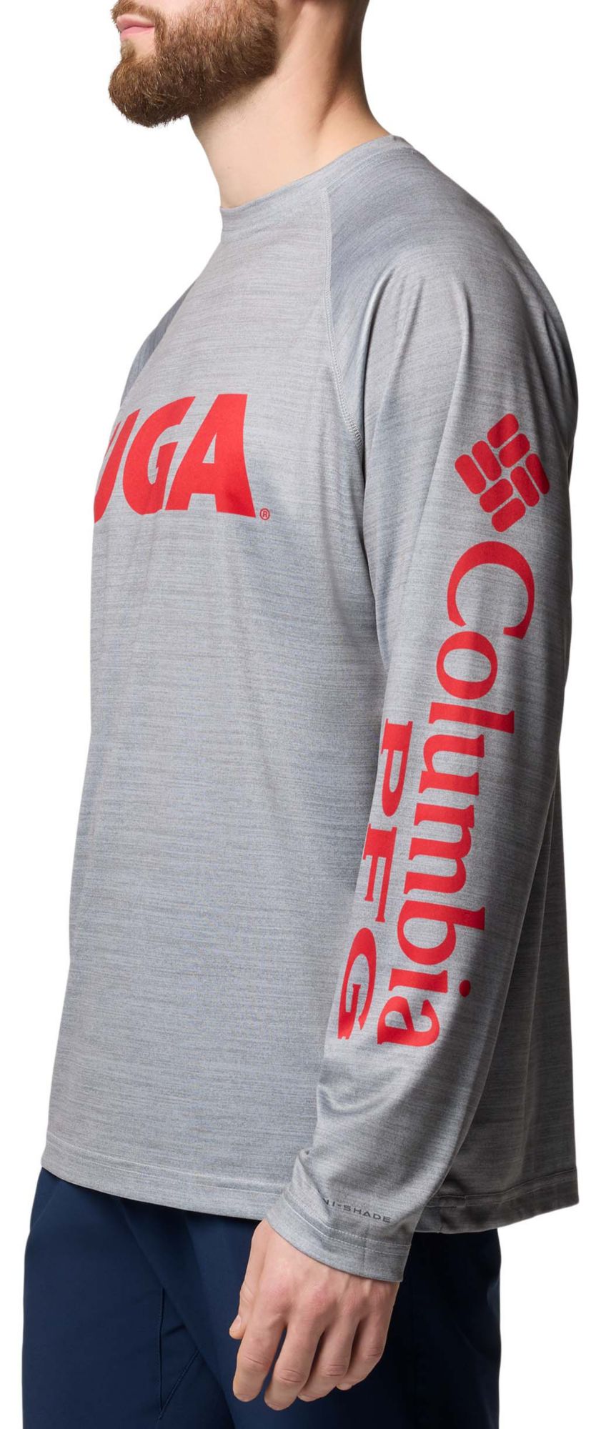 Columbia Men's Georgia Bulldogs Grey Terminal Tackle Heather Long Sleeve T-Shirt product image