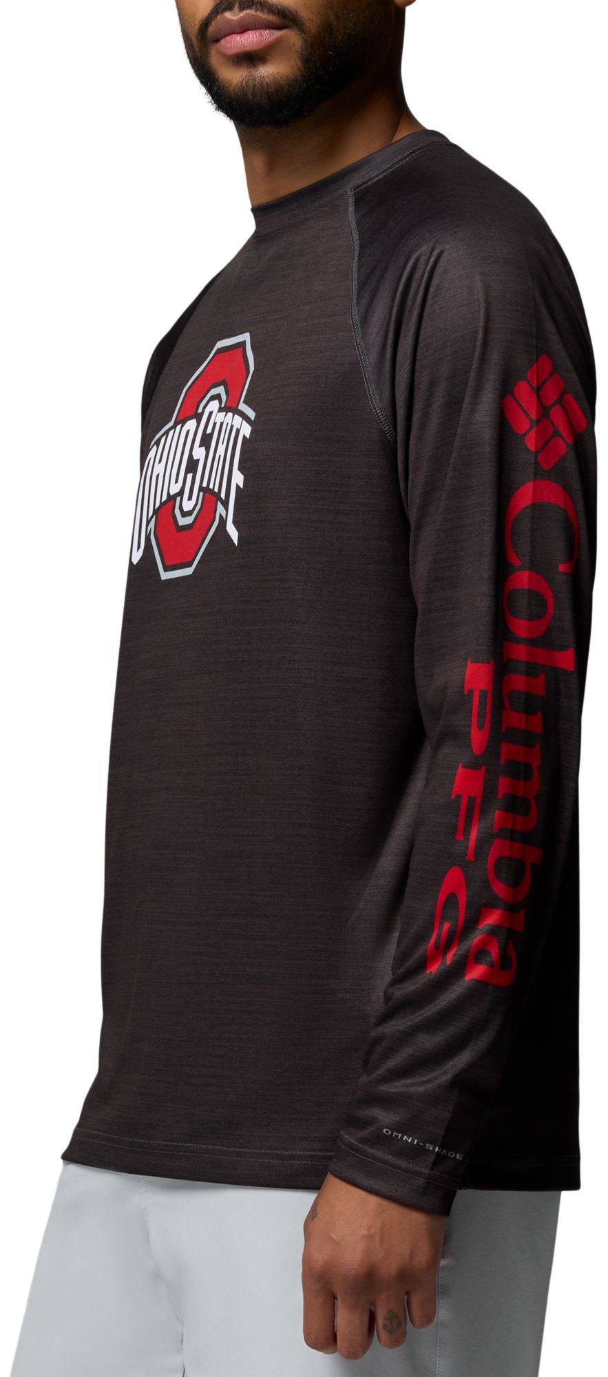 Columbia Men's Ohio State Buckeyes Gray Terminal Tackle Heather Long Sleeve Shirt product image