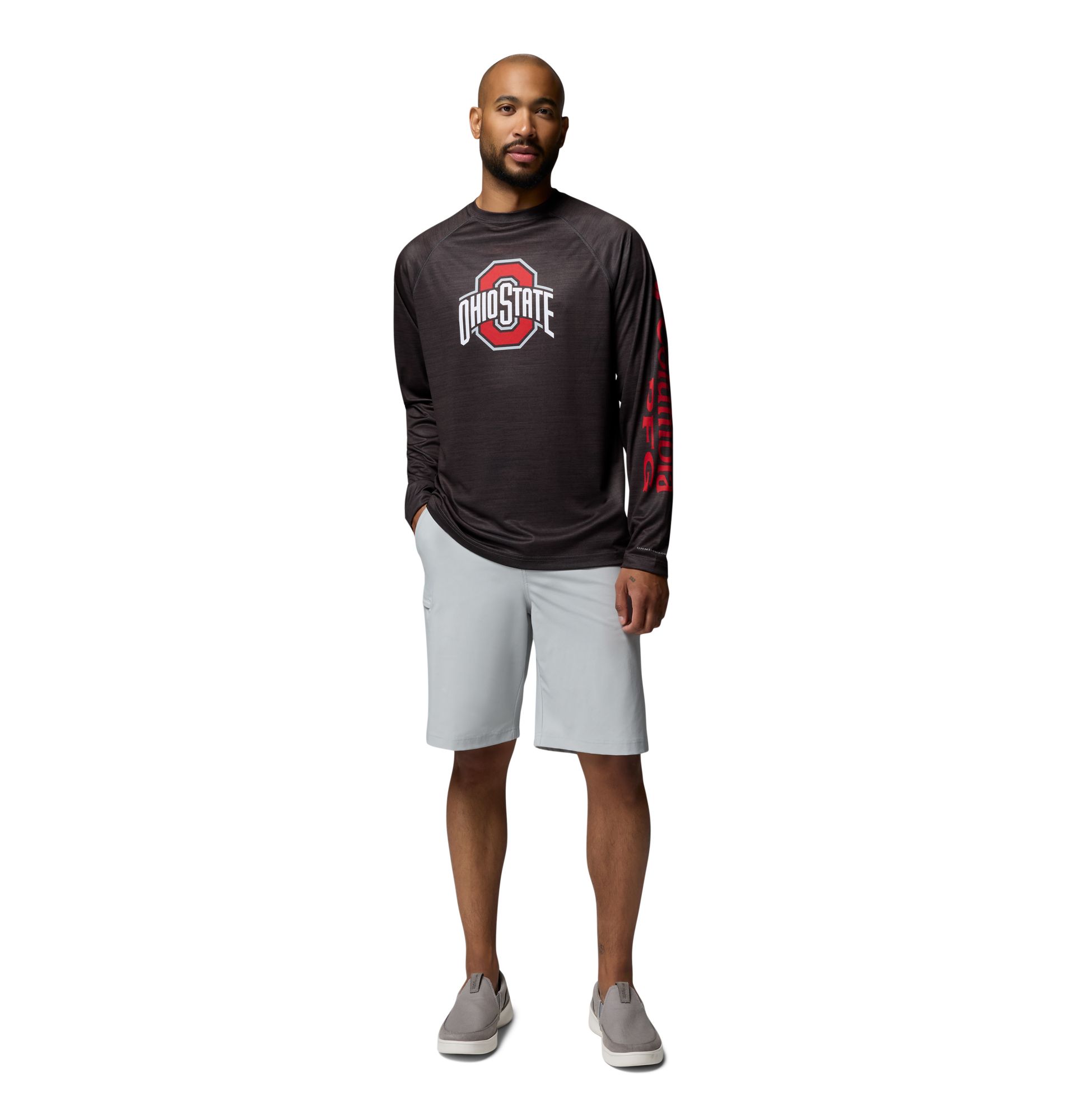 Columbia Men's Ohio State Buckeyes Gray Terminal Tackle Heather Long Sleeve Shirt product image