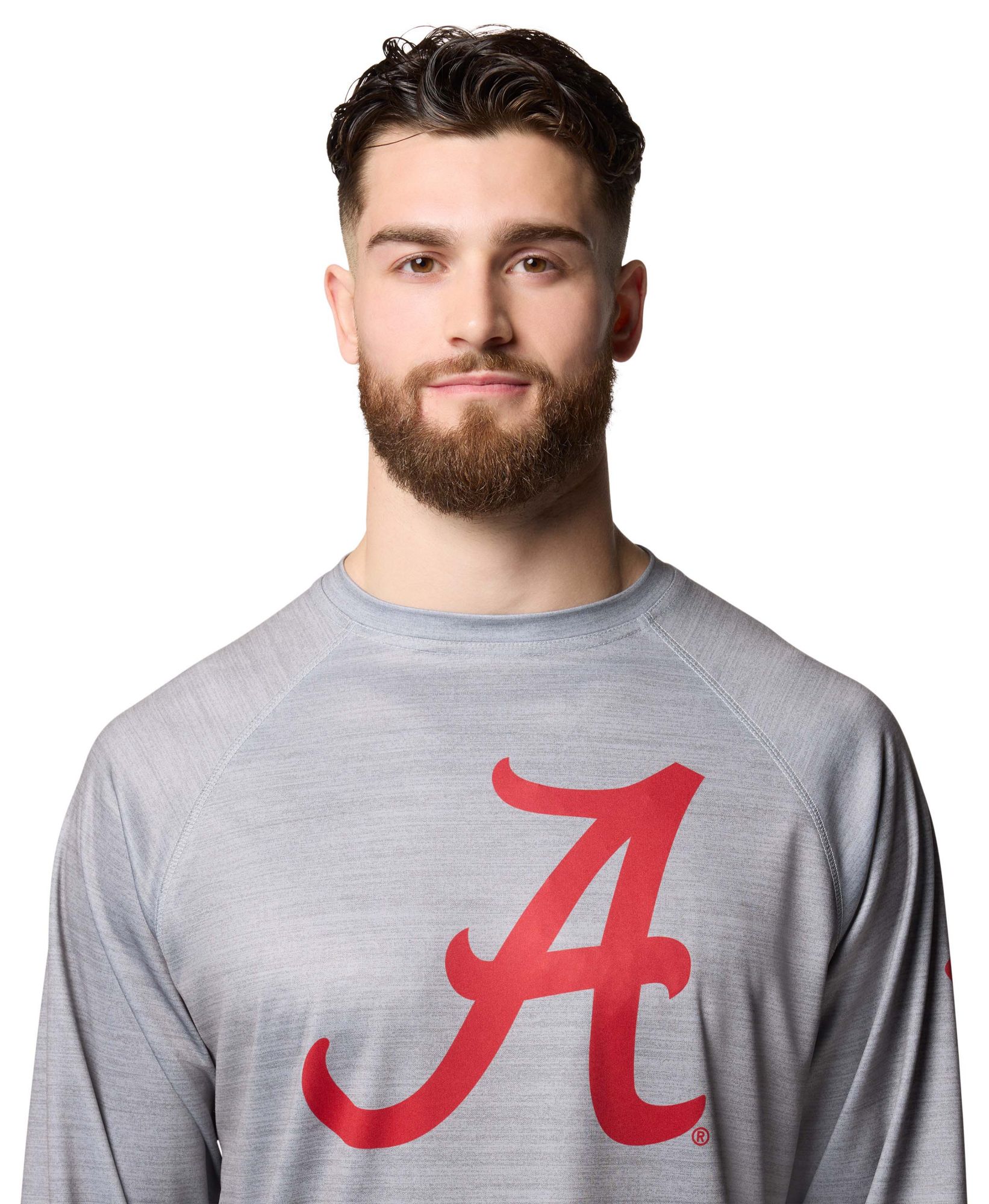 Columbia Men's Alabama Crimson Tide Grey Terminal Tackle Heather Long Sleeve T-Shirt product image