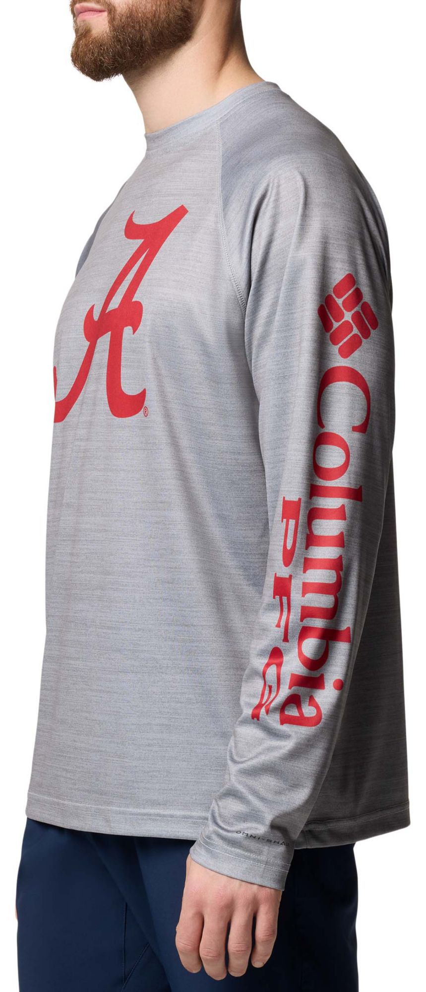 Columbia Men's Alabama Crimson Tide Grey Terminal Tackle Heather Long Sleeve T-Shirt product image