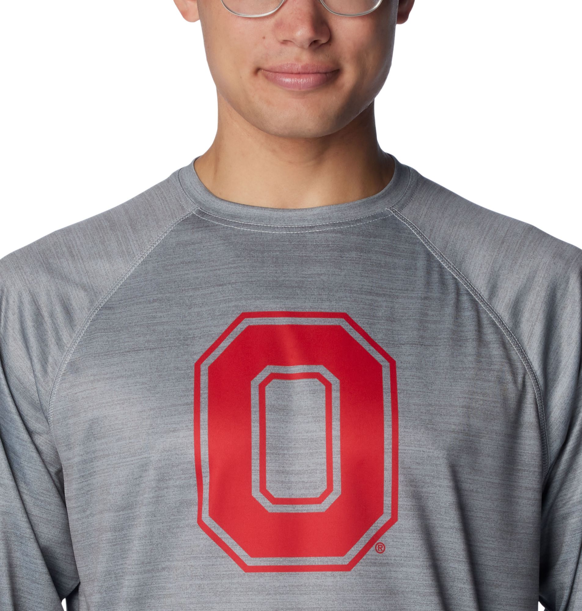 Columbia Men's Ohio State Buckeyes Grey Heather Terminal Tackle Long Sleeve Shirt product image