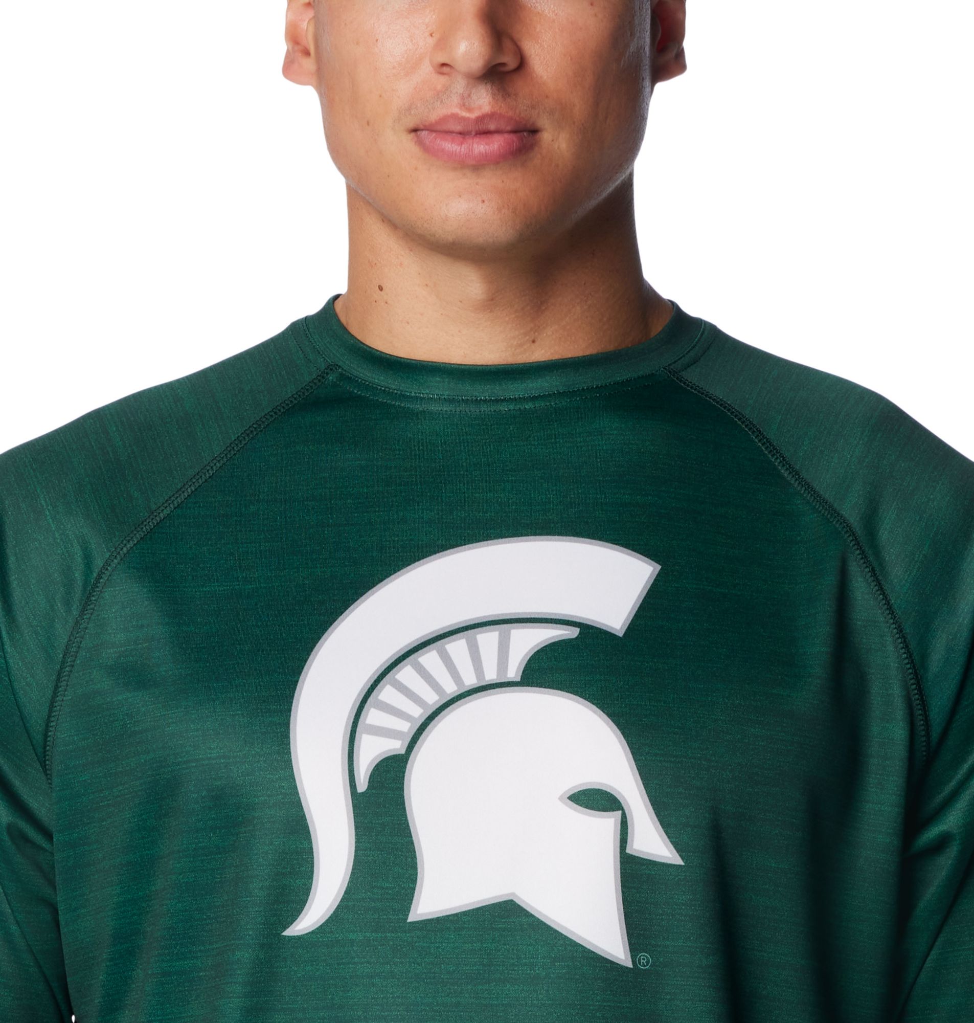 Columbia Men's Michigan State Spartans Spruce Heather Terminal Tackle Long Sleeve Shirt product image