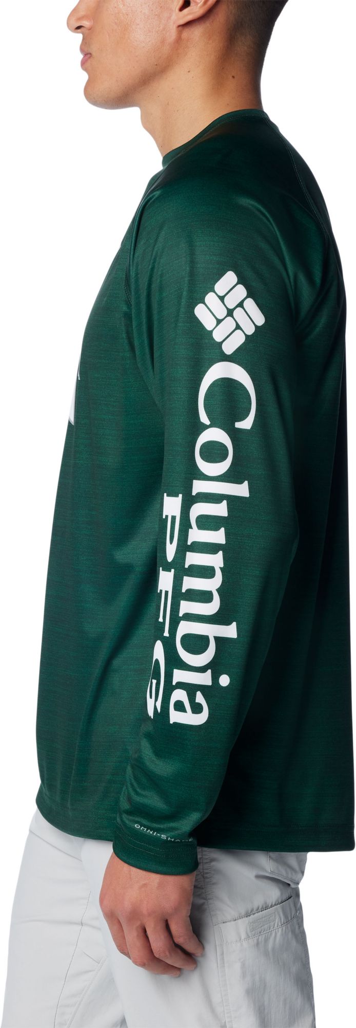 Columbia Men's Michigan State Spartans Spruce Heather Terminal Tackle Long Sleeve Shirt product image