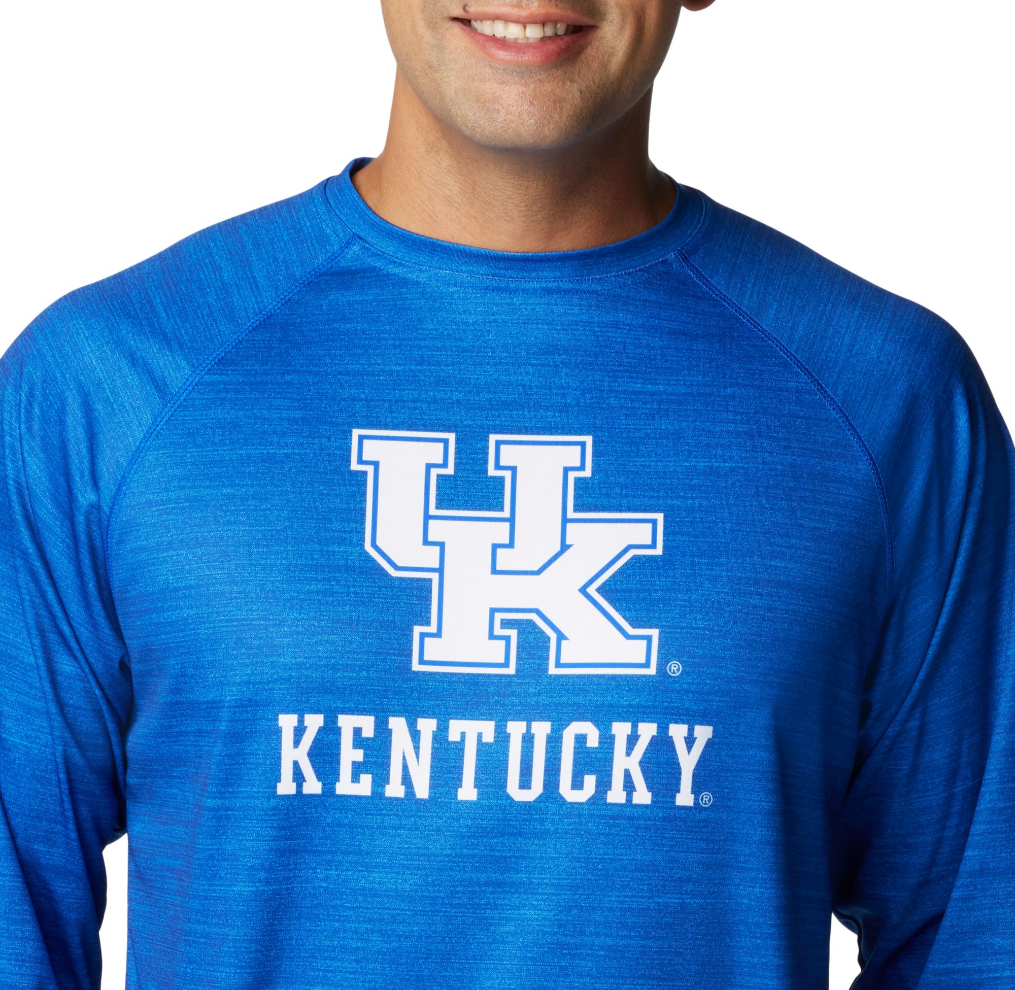 Columbia Men's Kentucky Wildcats Blue Heathered Terminal Tackle Long Sleeve T-Shirt product image