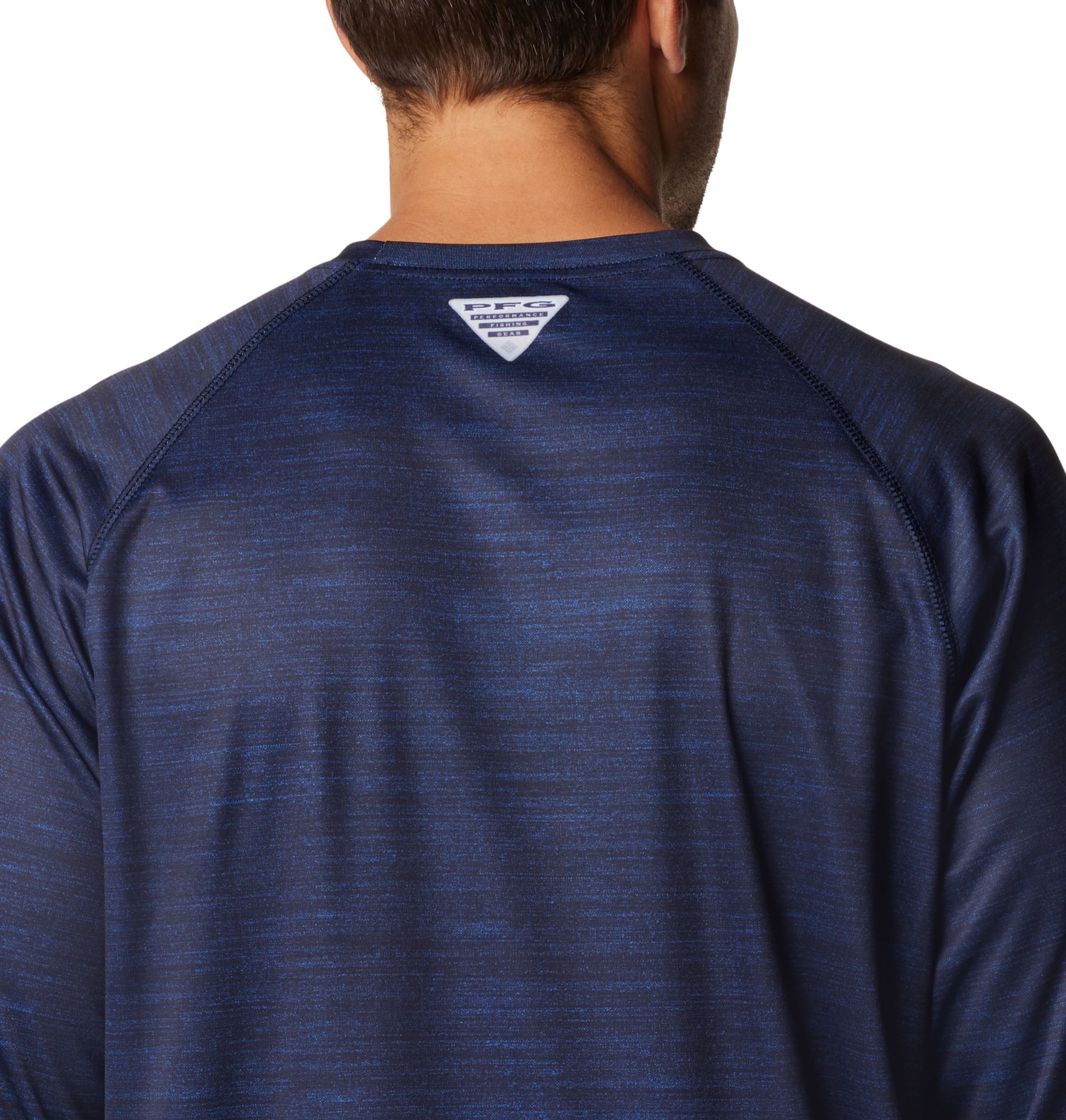 Columbia Men's Michigan Wolverines Collegiate Navy Heather Terminal Tackle Long Sleeve Shirt product image