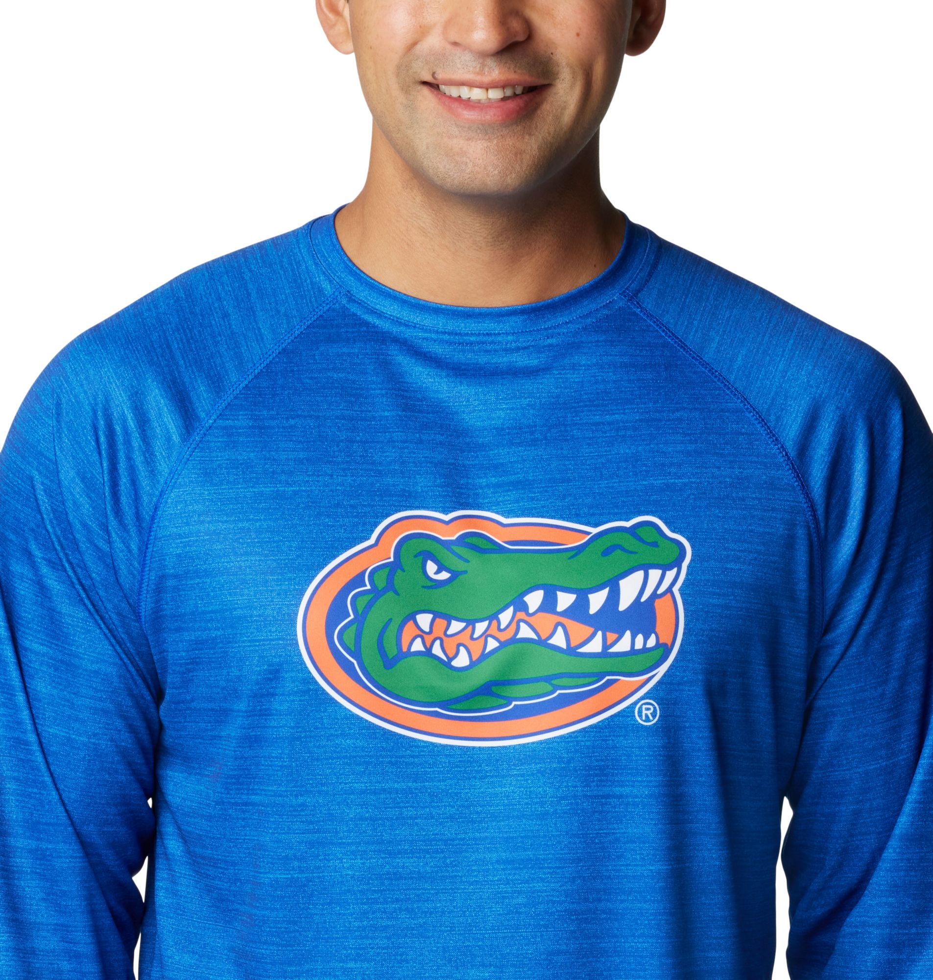 Columbia Men's Florida Gators Blue Heathered Terminal Tackle Long Sleeve T-Shirt