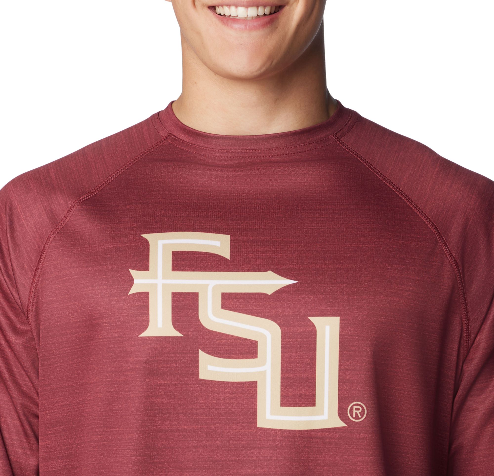 Columbia Men's Florida State Seminoles Garnet Heathered Terminal Tackle Long Sleeve T-Shirt product image