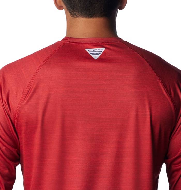 Columbia Men's Alabama Crimson Tide Crimson Terminal Tackle Long Sleeve T-Shirt, Medium, Red
