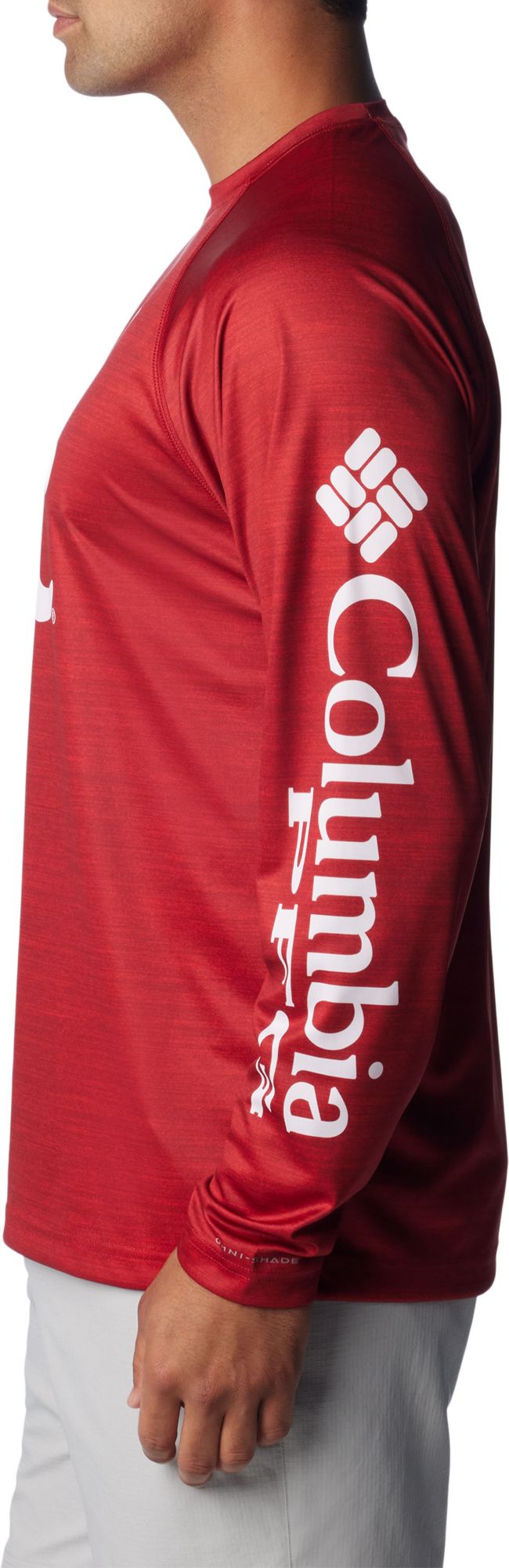 Columbia Men's Alabama Crimson Tide Crimson Heathered Terminal Tackle Long Sleeve T-Shirt product image